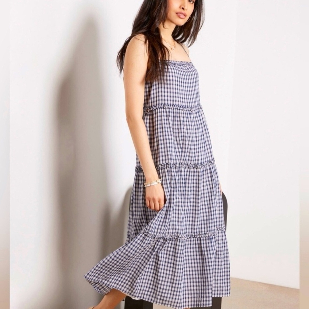 Rails Black and White Gingham Midi Dress